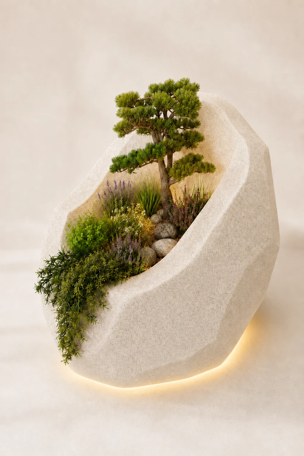 Dizajnový kvetináč BONSAI GLOW – bleda – kvetináč AureaForma