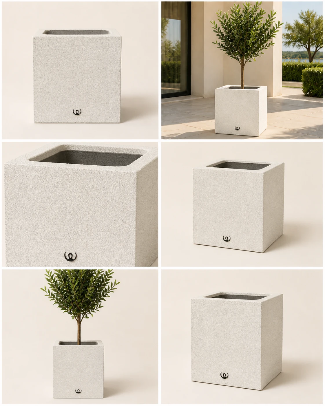 Hranatý  kvetináč ELEGANCE – BIELA – kvetináč AureaForma