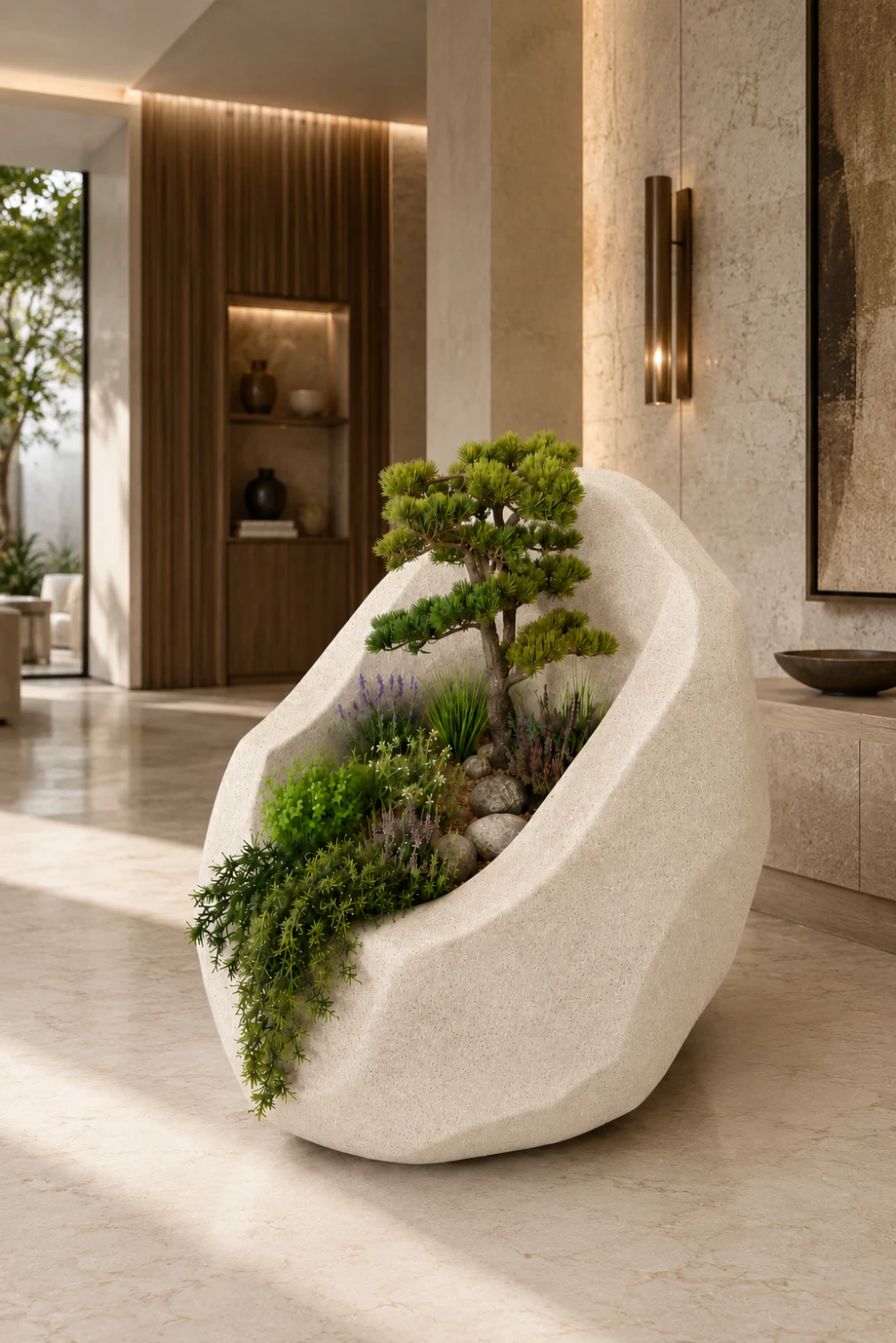 Dizajnový kvetináč BONSAI GLOW – bleda – kvetináč AureaForma